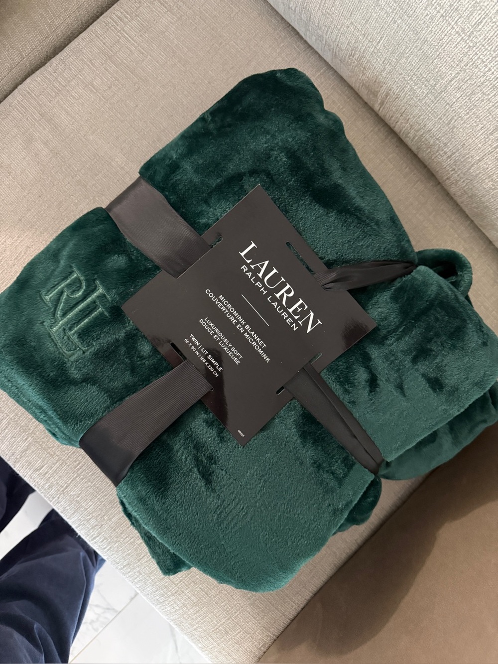 LAUREN Ralph Lauren Deep Emerald Plush Throw Blanket